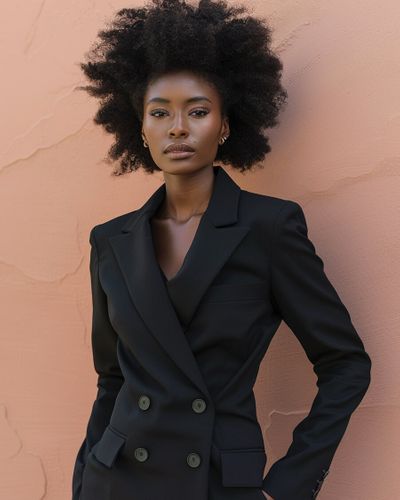 Classic Black Double-Breasted Jacket